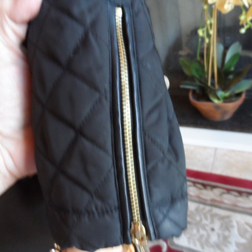 Michael Kors Black Belted Quilted Pea Coat Size PXS - Picture 8 of 16